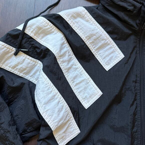 Vintage Adidas Trefoil 3-Stripes Black Windbreaker Jacket Men’s M - Picture 3 of 12